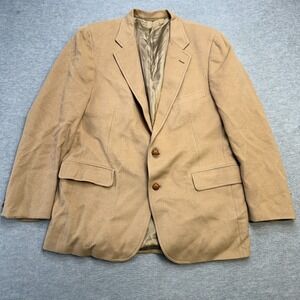 Vintage Chaps Ralph Lauren Blazer Mens 42R Beige Tan Scottish Camel Hair Jacket